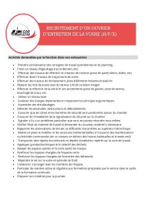 Lire la suite à propos de l’article RECRUTEMENT D’UN OUVRIERD’ENTRETIEN DE LA VOIRIE (H/F/X)
